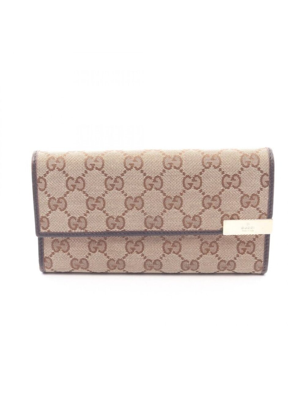 ★SOLD★ Gucci Bifold Wallet GG Canvas Beige Brown Zip - Picture 1 of 13